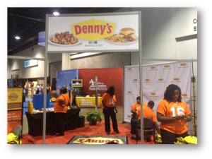 Denny's booth at Steve Harvey's Neighborhood Awards Expo